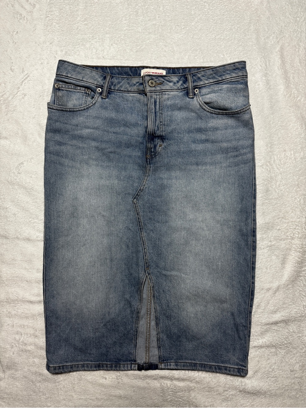 Lucky Brand Denim Midi Skirt 12/31 Front Slit